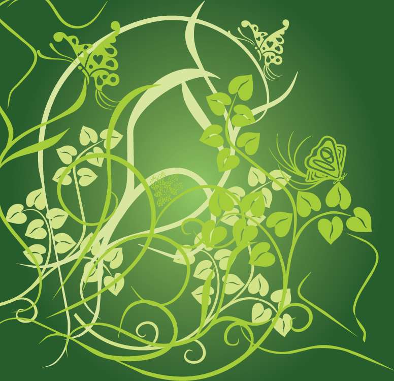 free vector Floral Green Background Vector